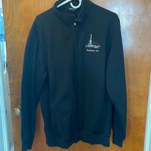 Sport tek zipper pocket sweatshirt no hood black size large unisex